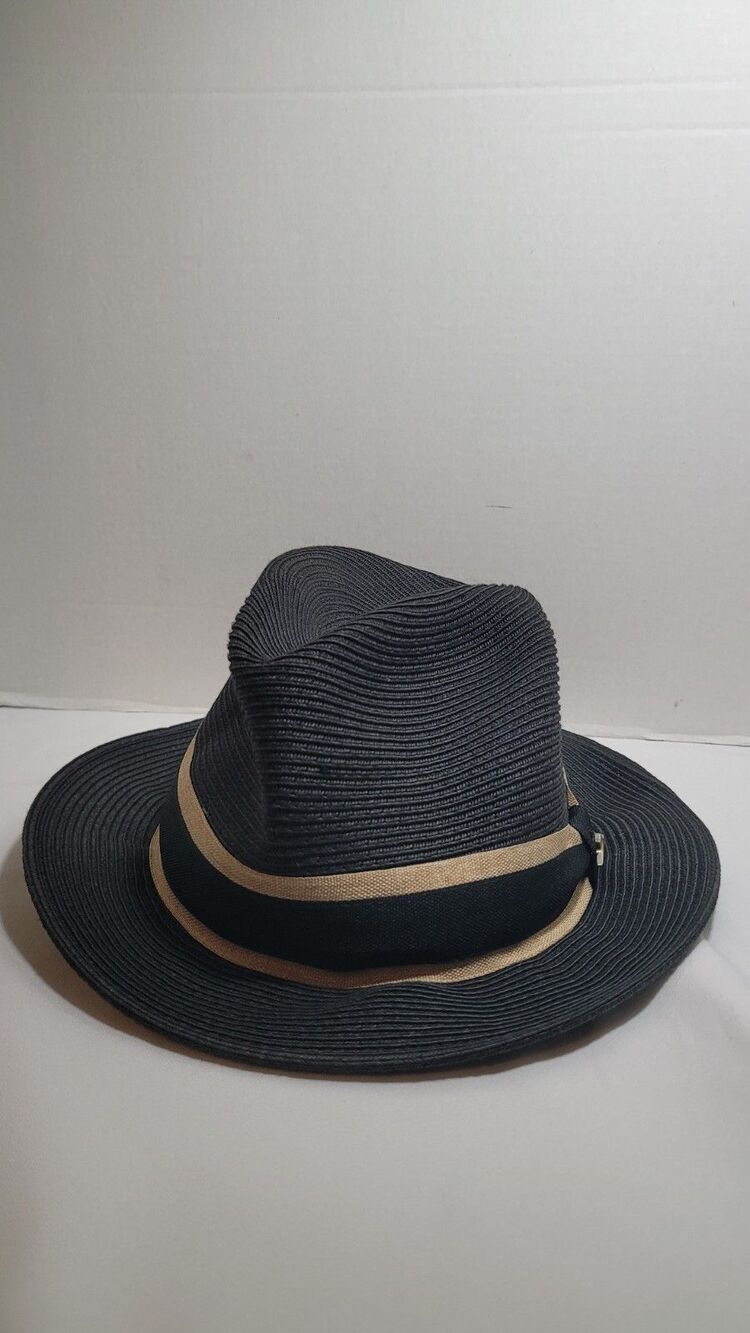 Tommy Bahama Fedora Men's Shade Maker One Size Black Toyo Straw Marlin Accent
